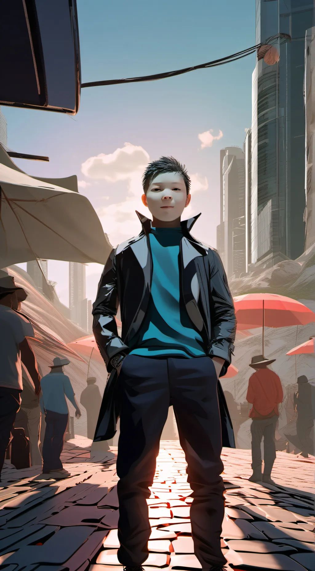 ai character: Freddie wood background