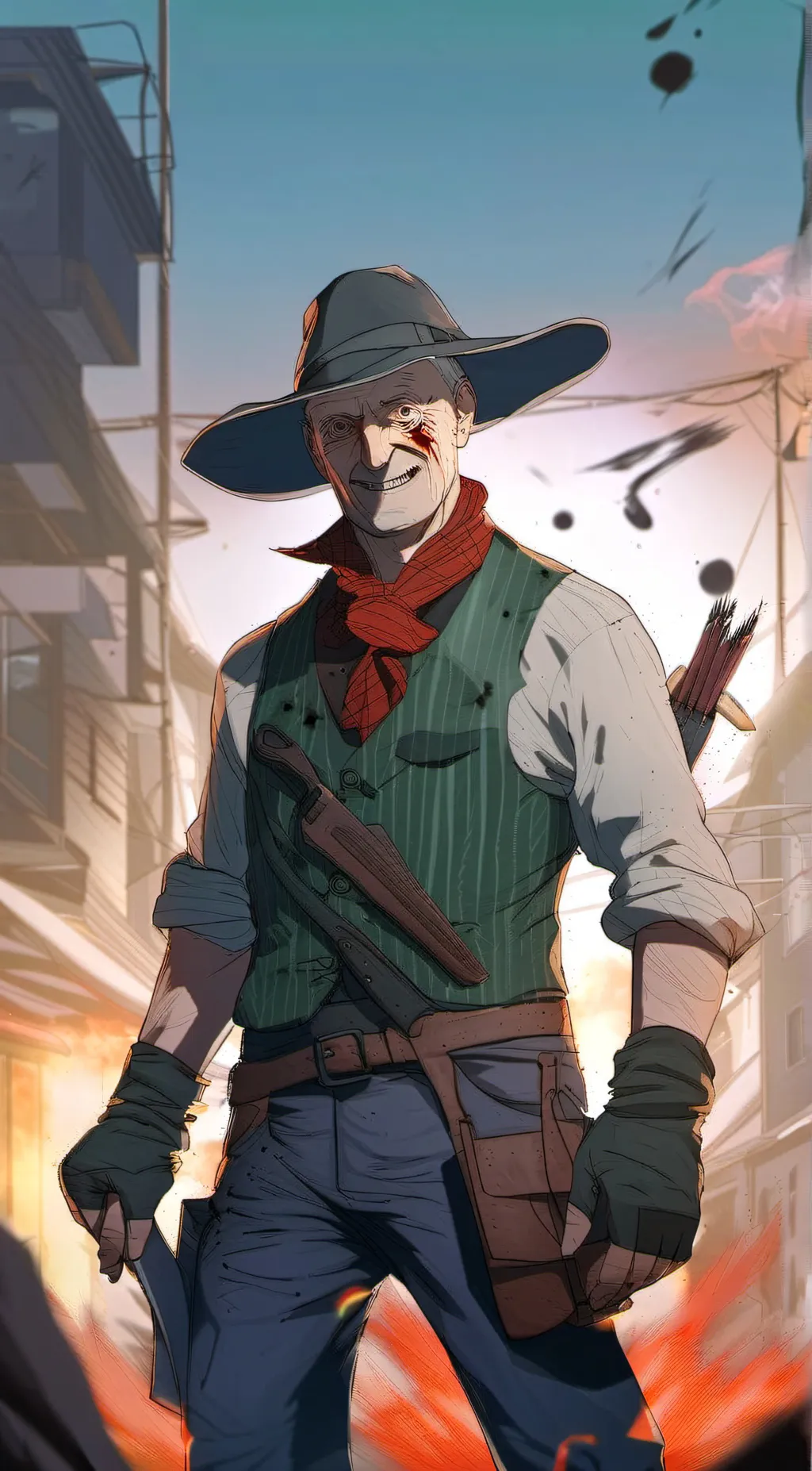 ai character: Freddy Krueger  background