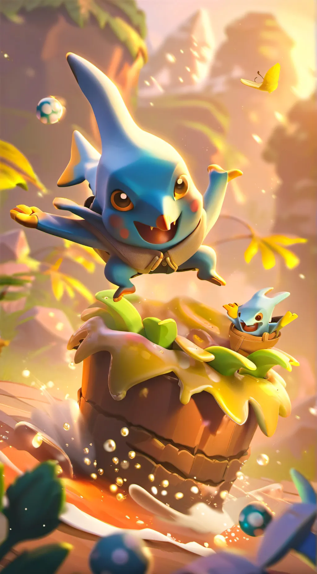 ai character: homeless dinosaur  background