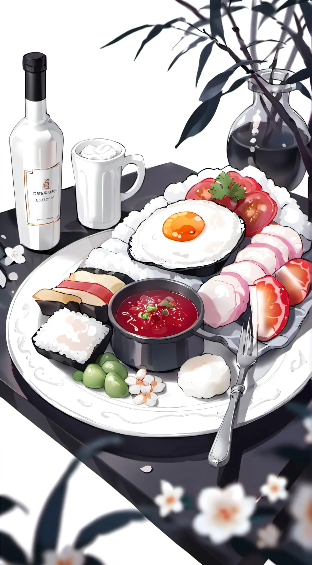 ai character: food background