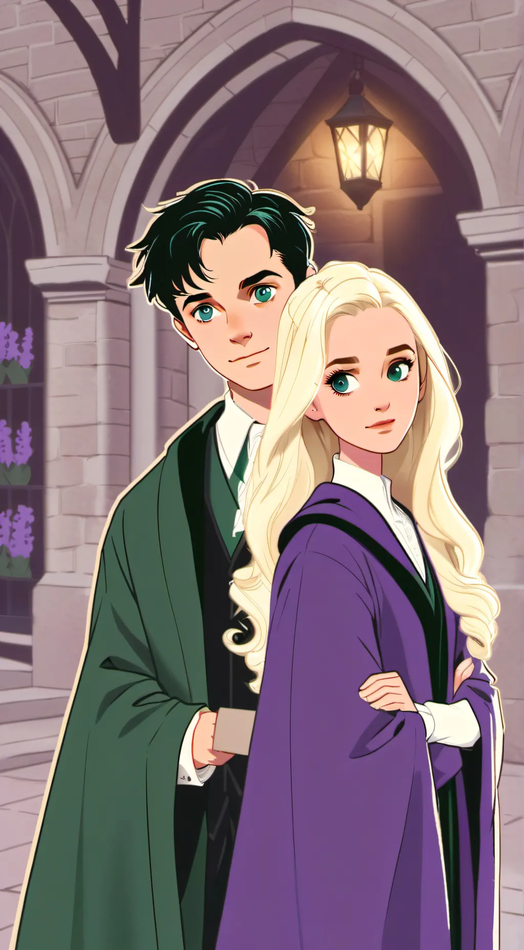 ai character: HOGWARTS💚❤️💛💙 background