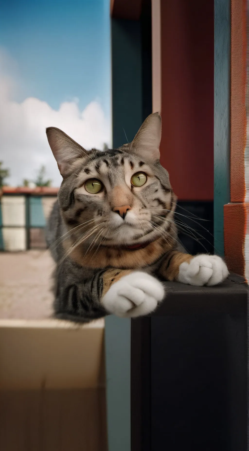 ai character: goofy cat background