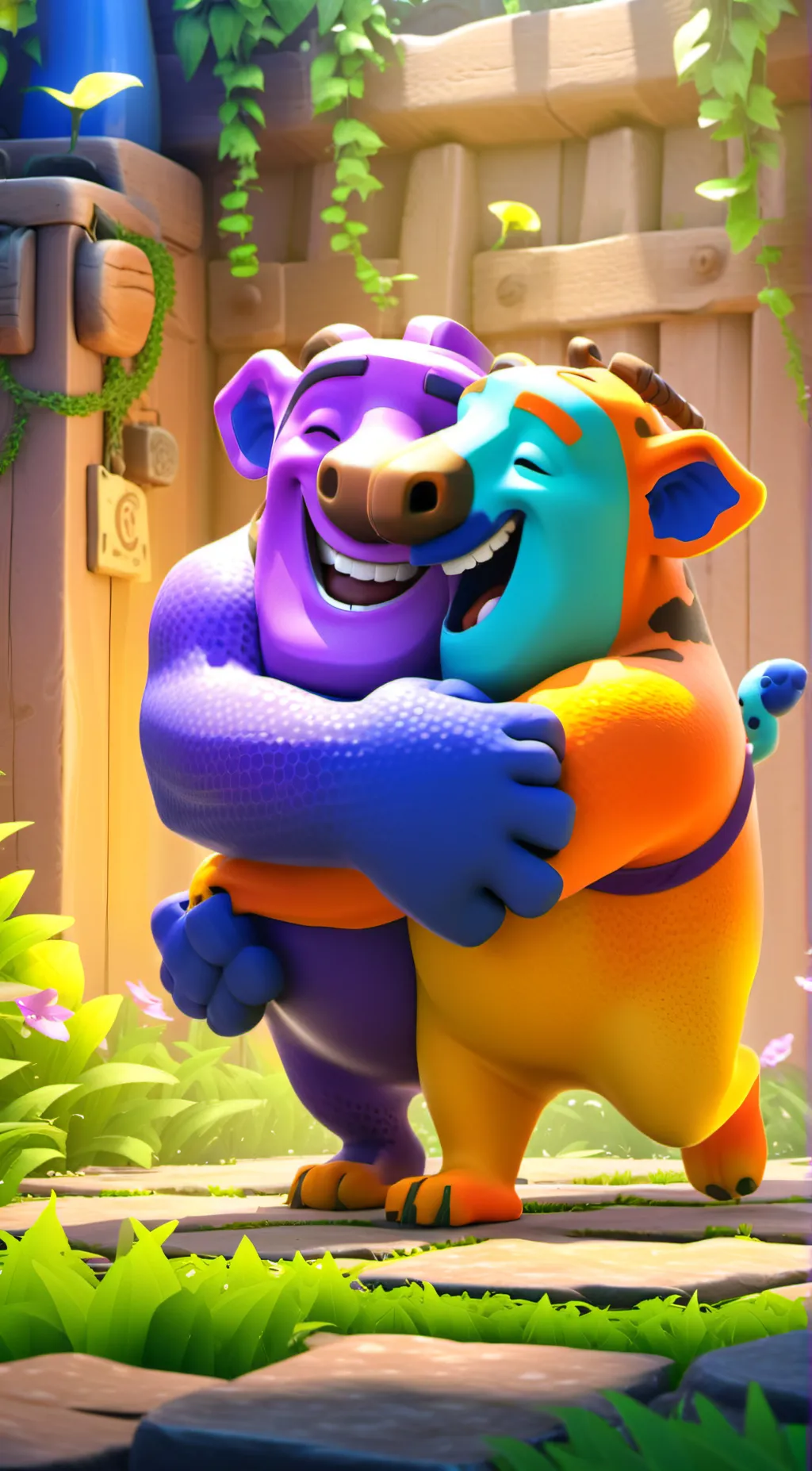 ai character: dogday and catnap background