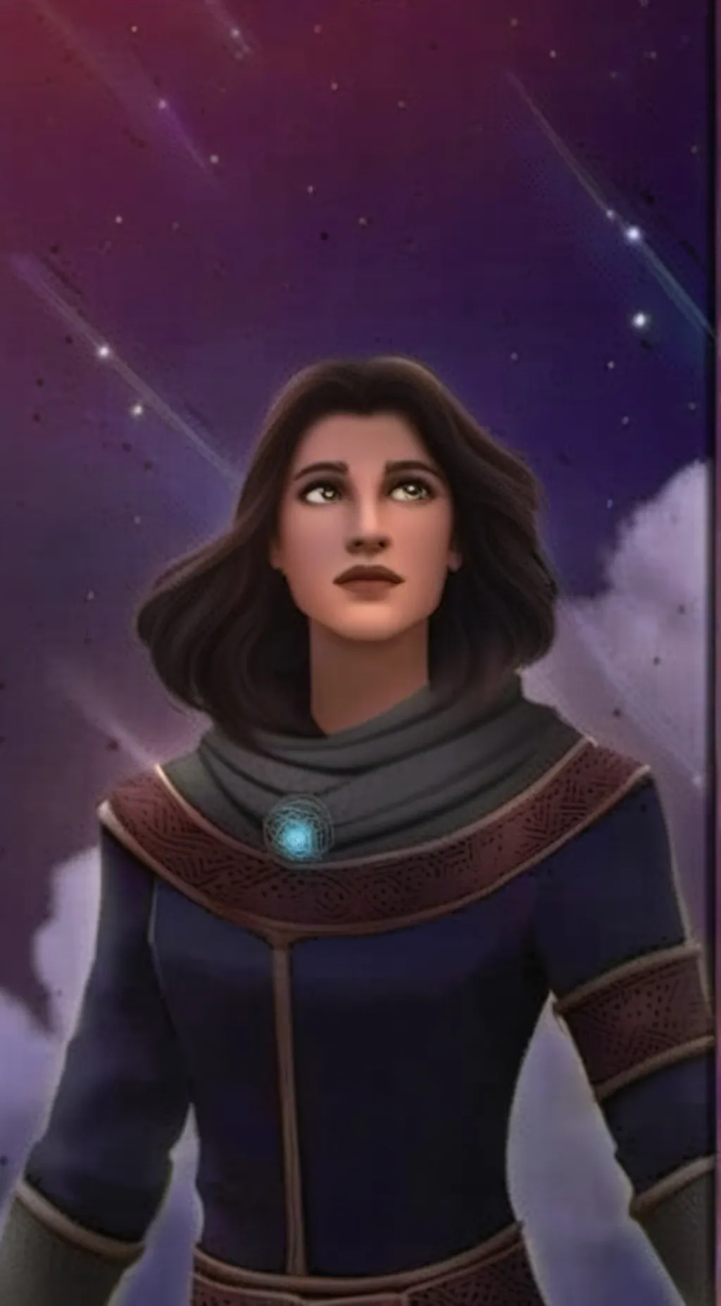 ai character: spensa nightstand. background