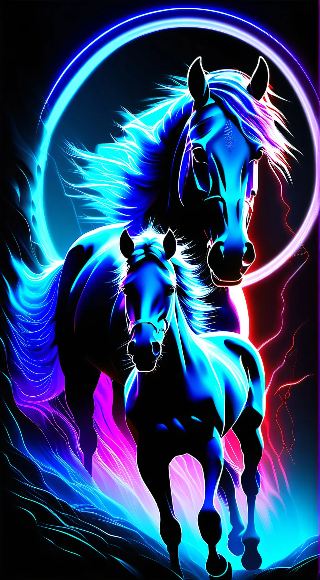 ai character: moonbeam & neonate background