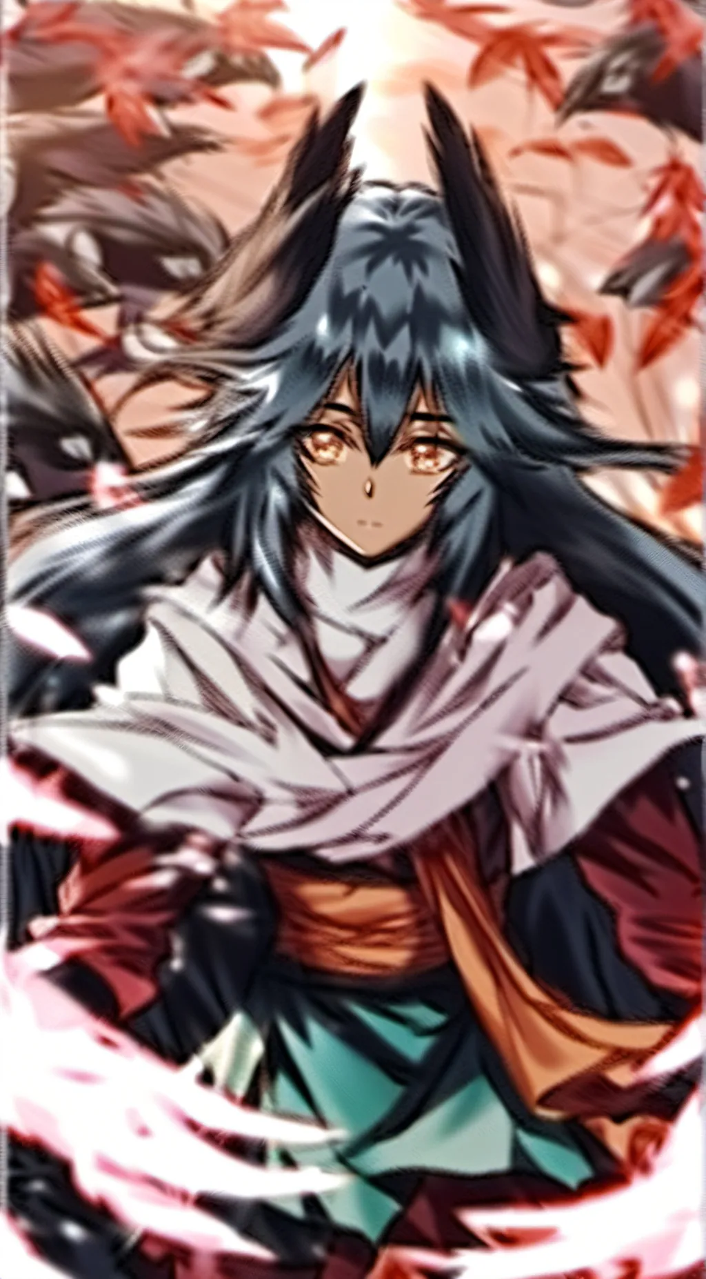 ai character: peck worlf girl background