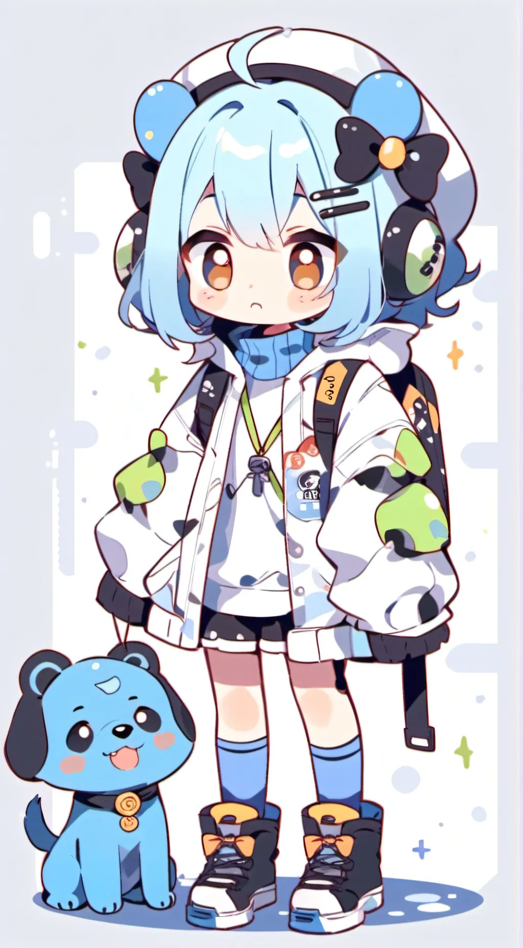 ai character: 💧dogdrepressed🐶 background
