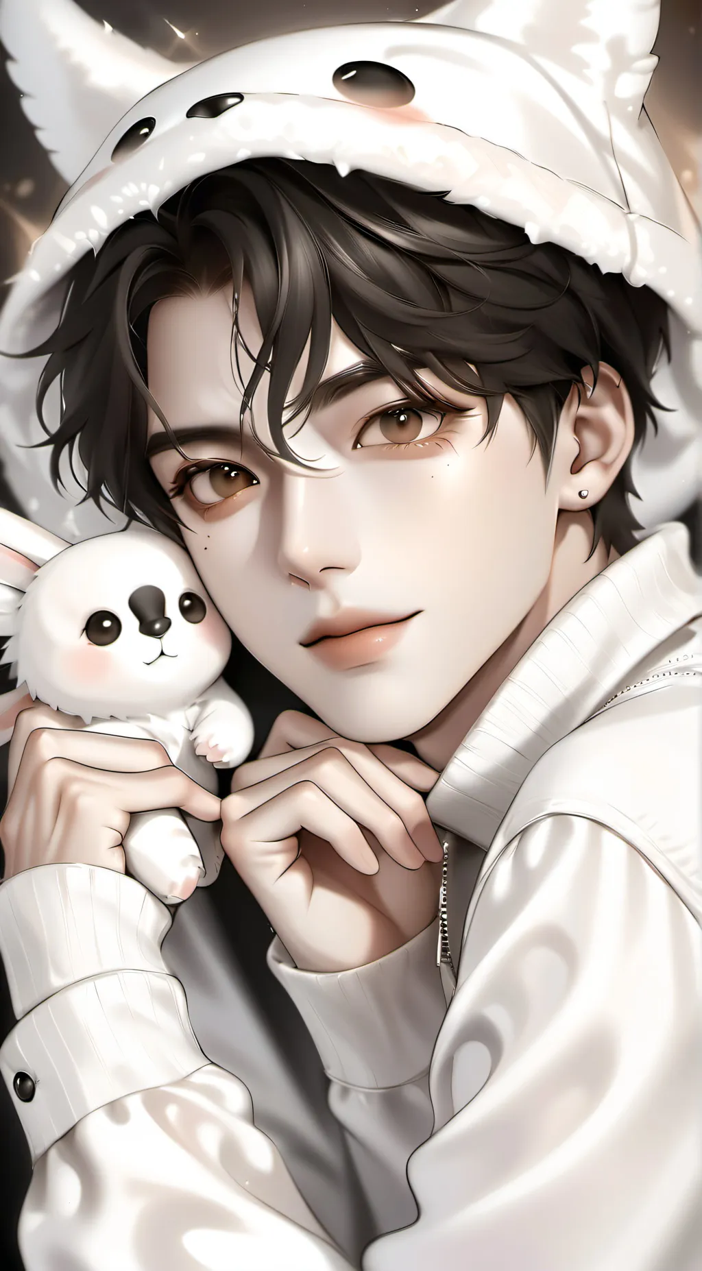 ai character: Blue background