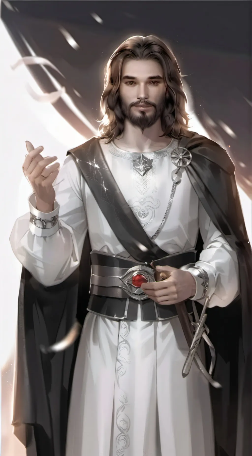 ai character: Jesus  background