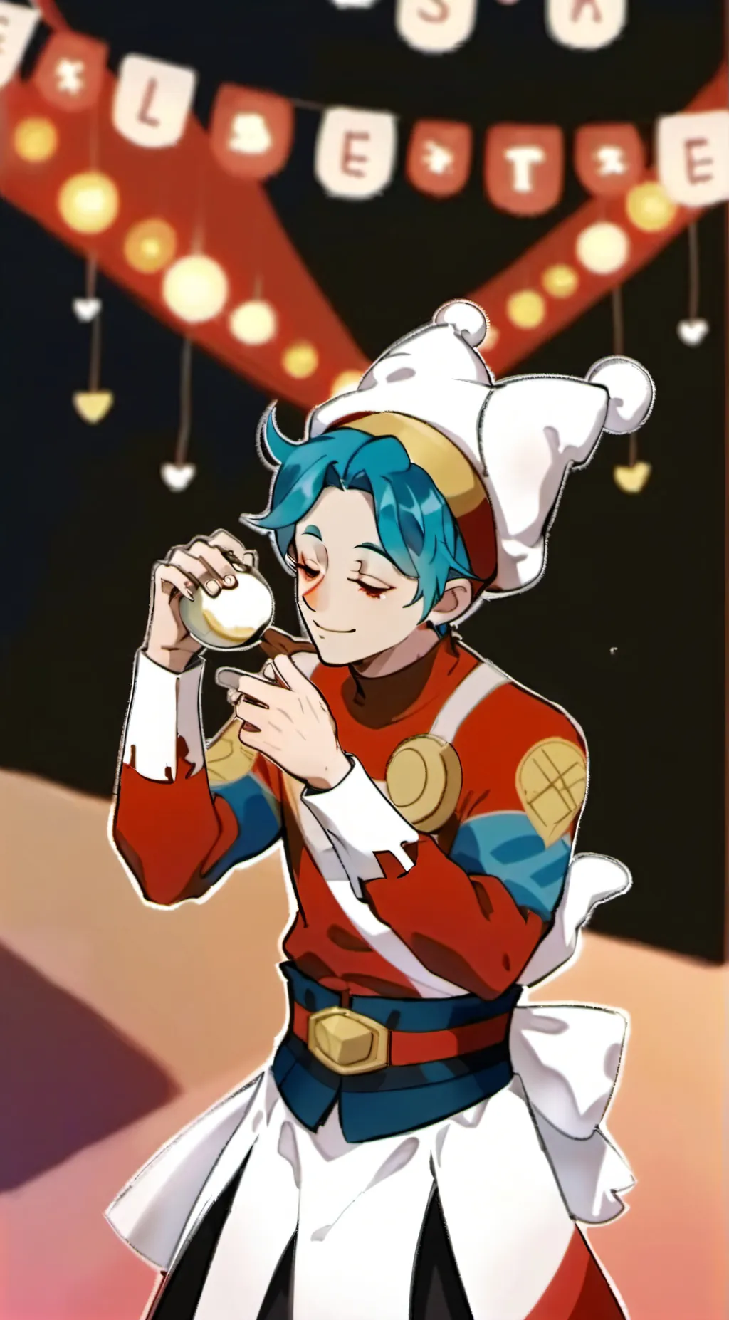 ai character: neon background