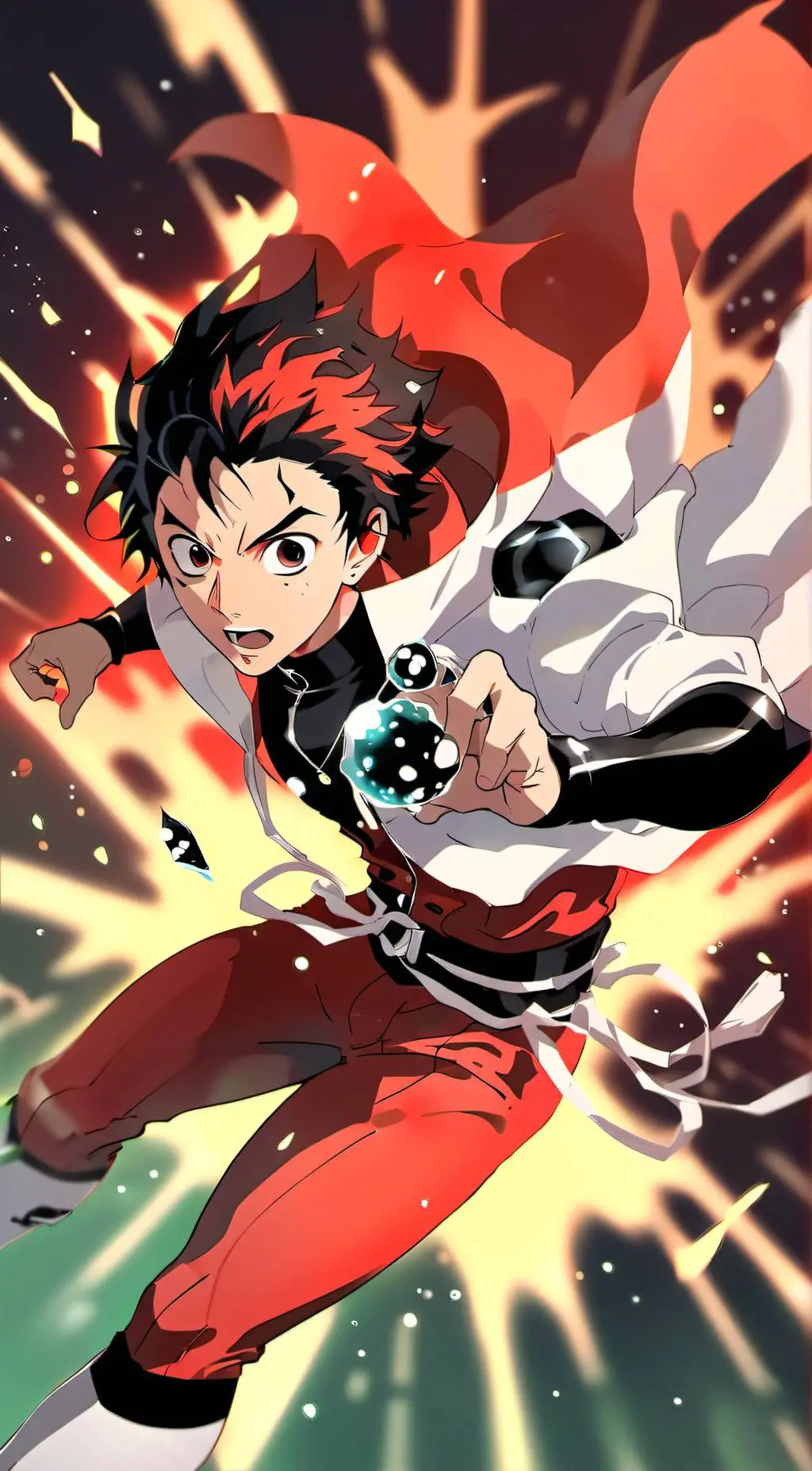 ai character: Demon slayer x mha background