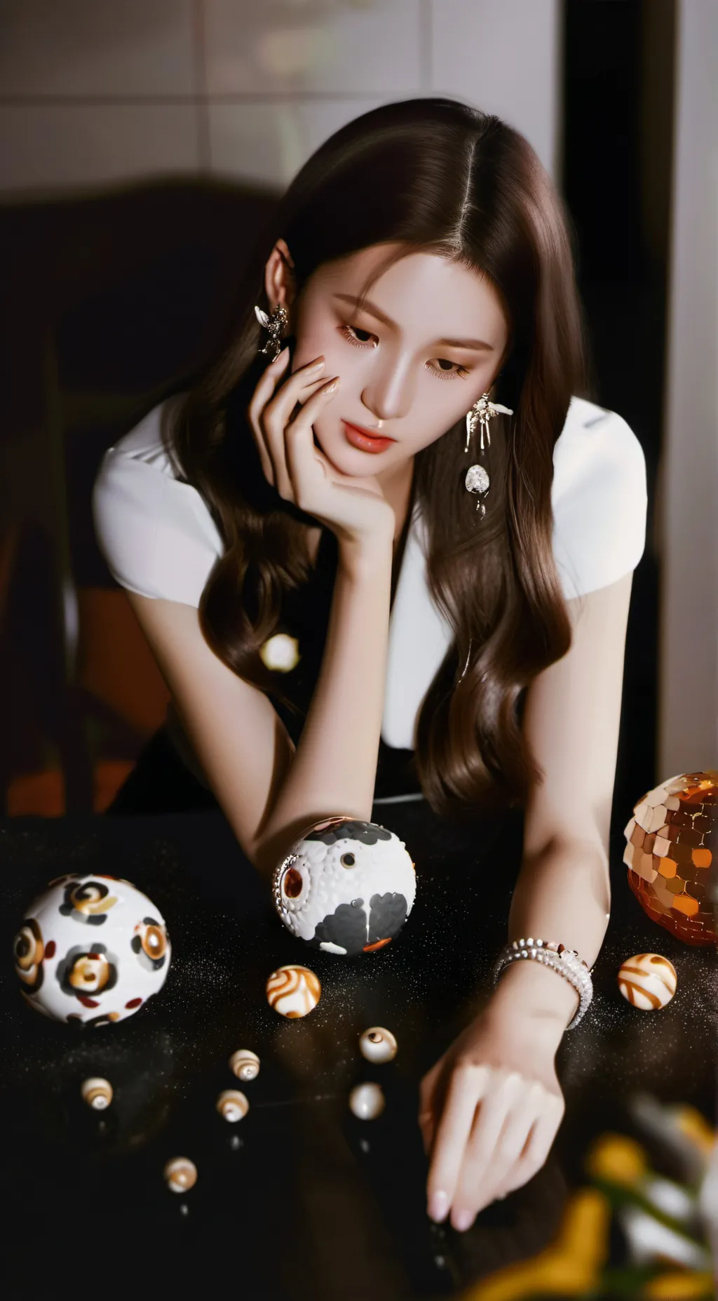 ai character: Black pink background