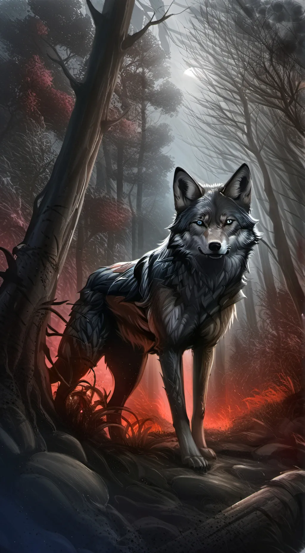 ai character: Blood wolf background