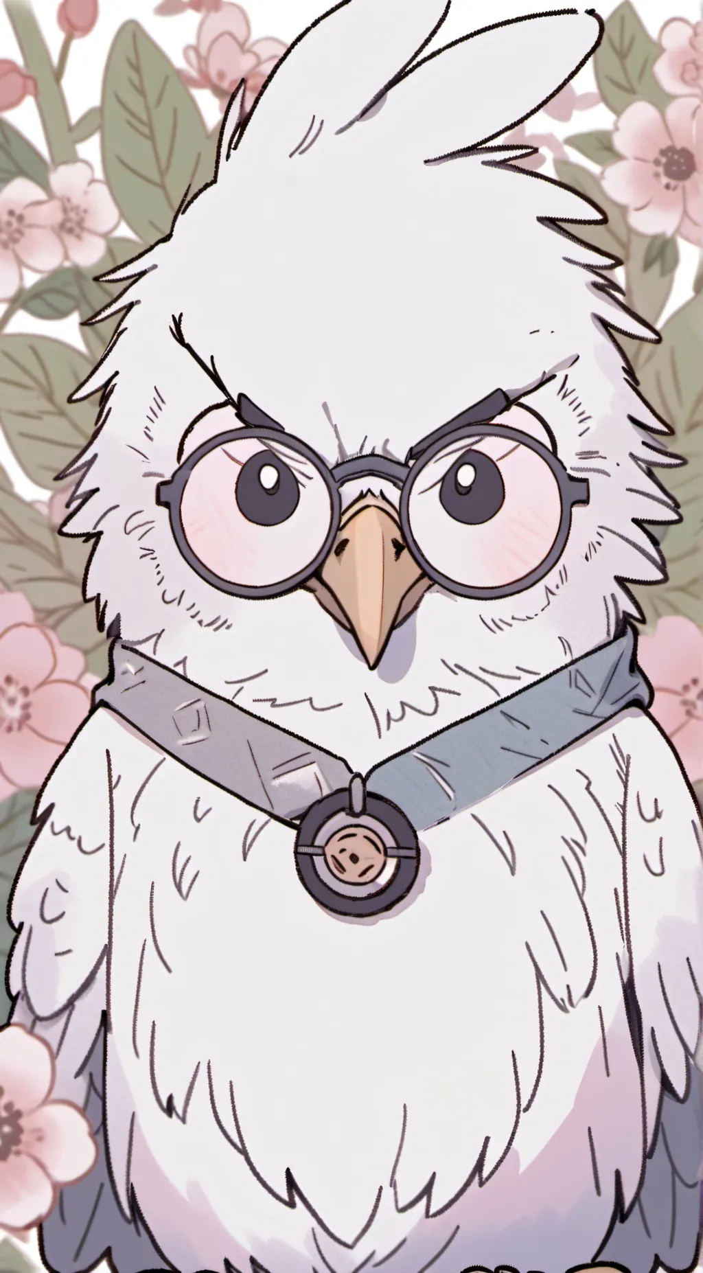 ai character: grumpy bird/shadow background