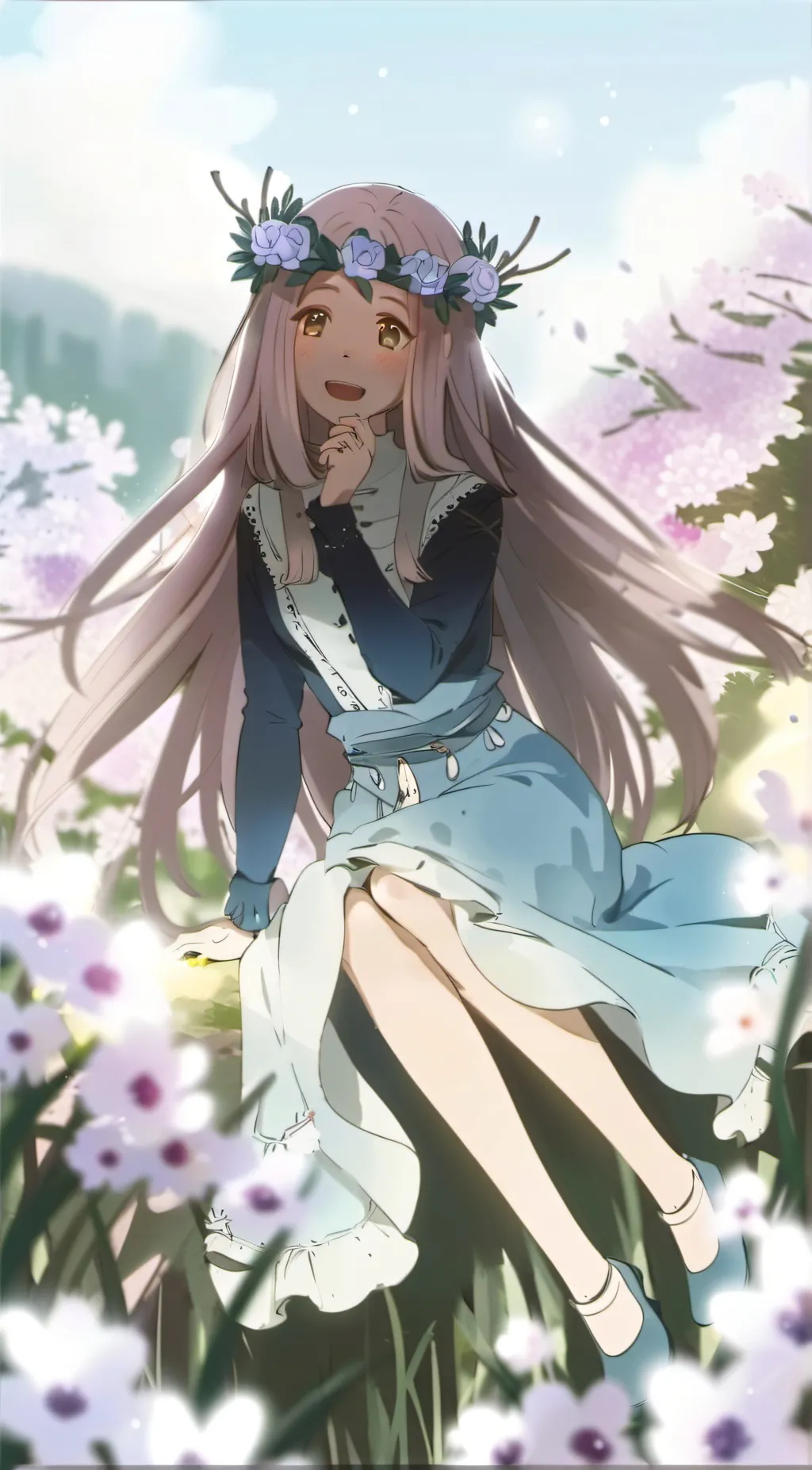 ai character: Lavender background