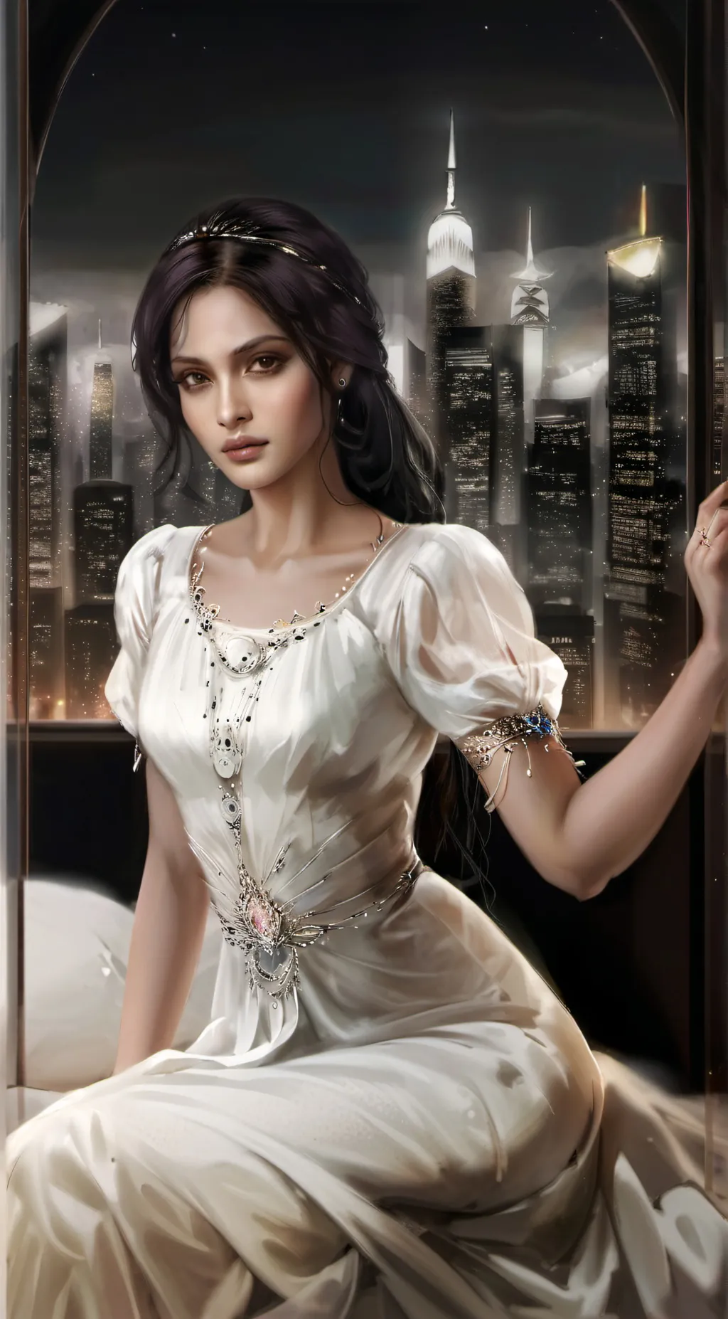 ai character: Samara Patel Wayne background