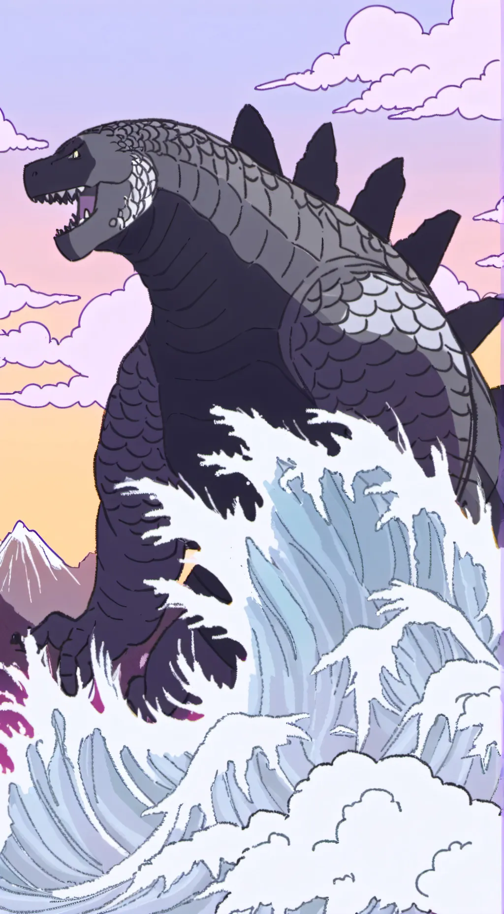 ai character: MonsterVerse background