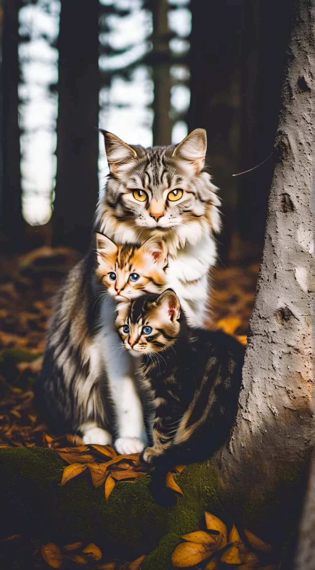 ai character: Wild cats 𓃠 background