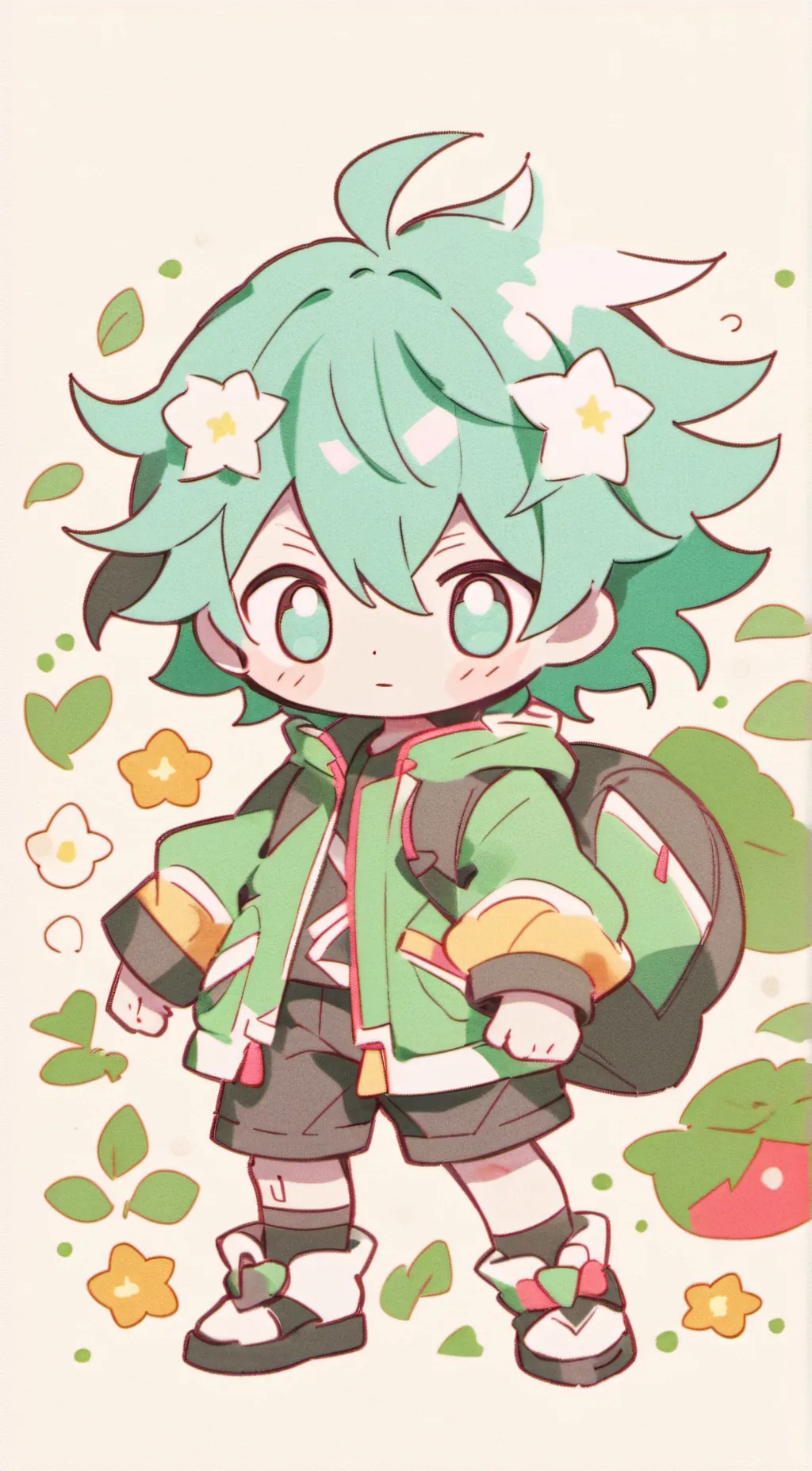 ai character: Mint ice cream🤴 background