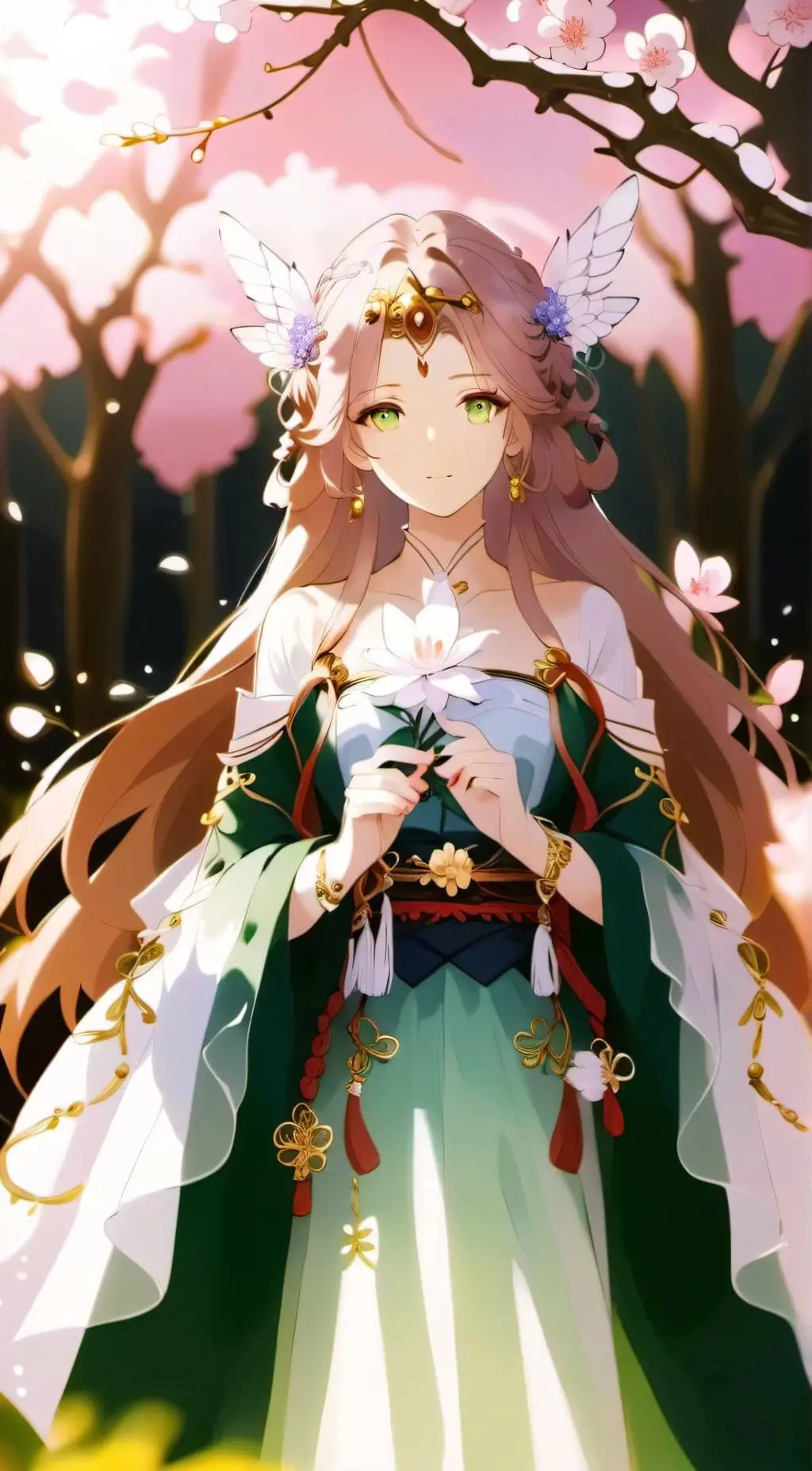 ai character: Aurora Verdantia background