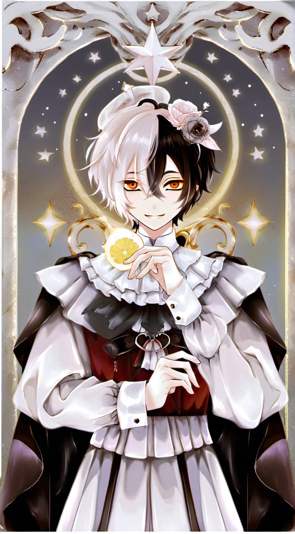 ai character: Moon. God. background