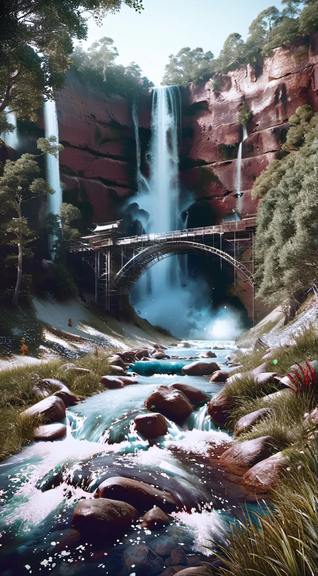 ai character: Big fall background