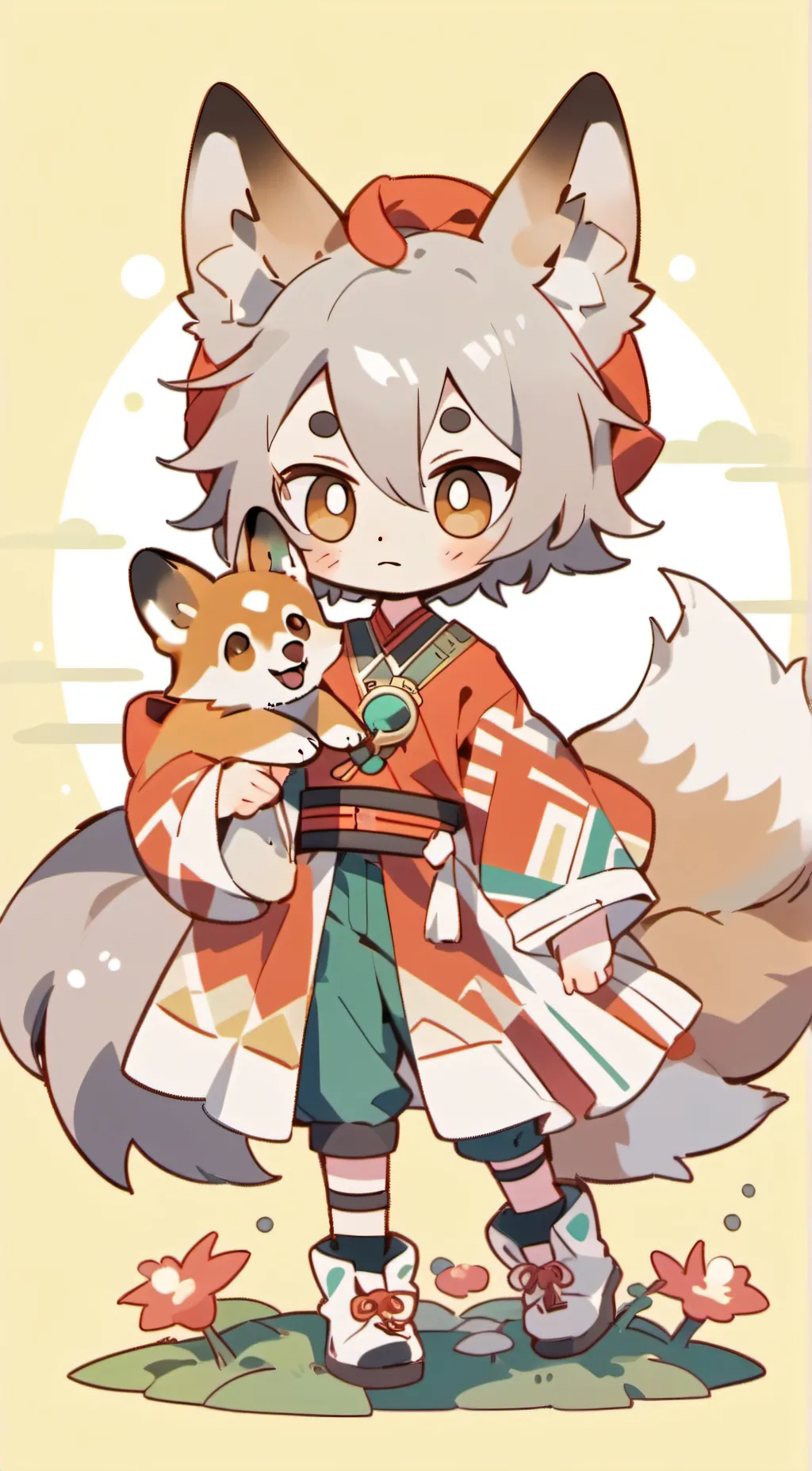 ai character: snow  background