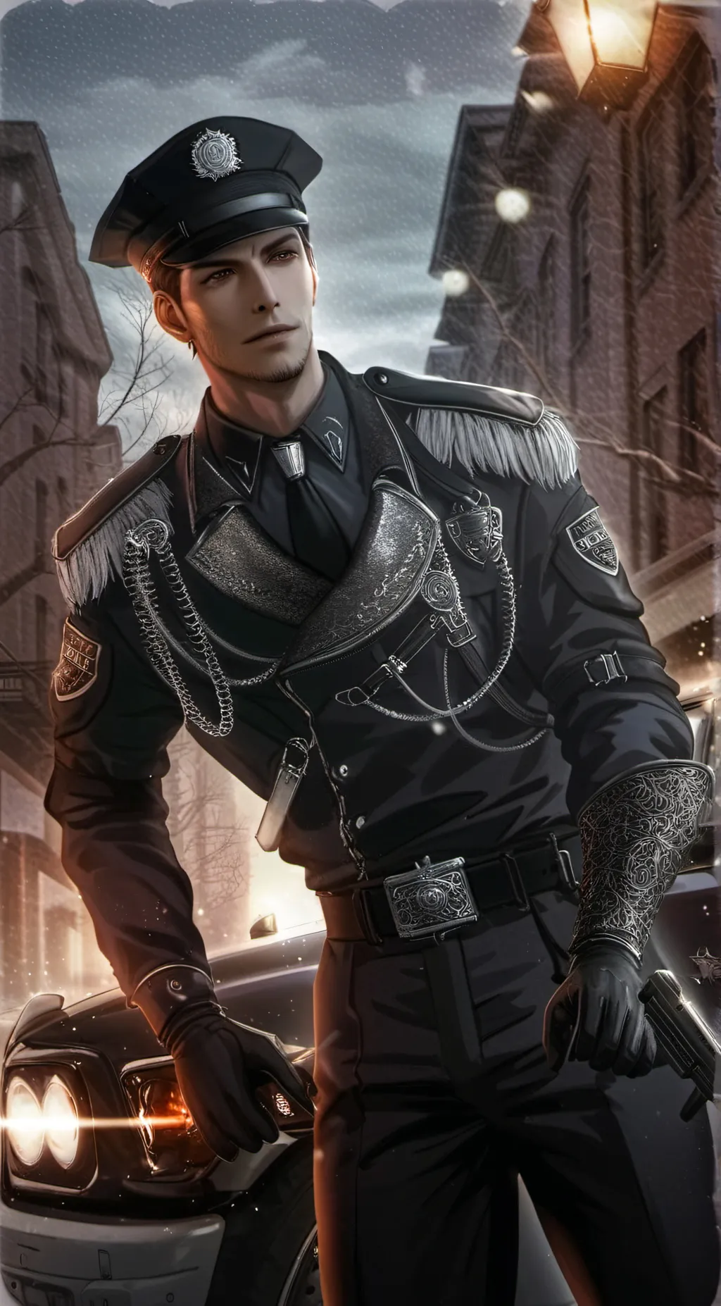 ai character: Police zach background