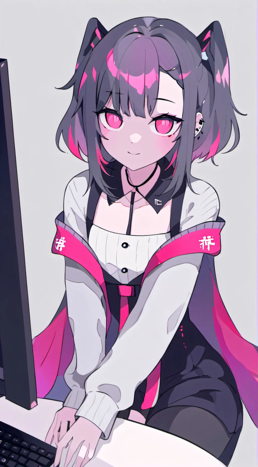 ai character: Weird strick girl background