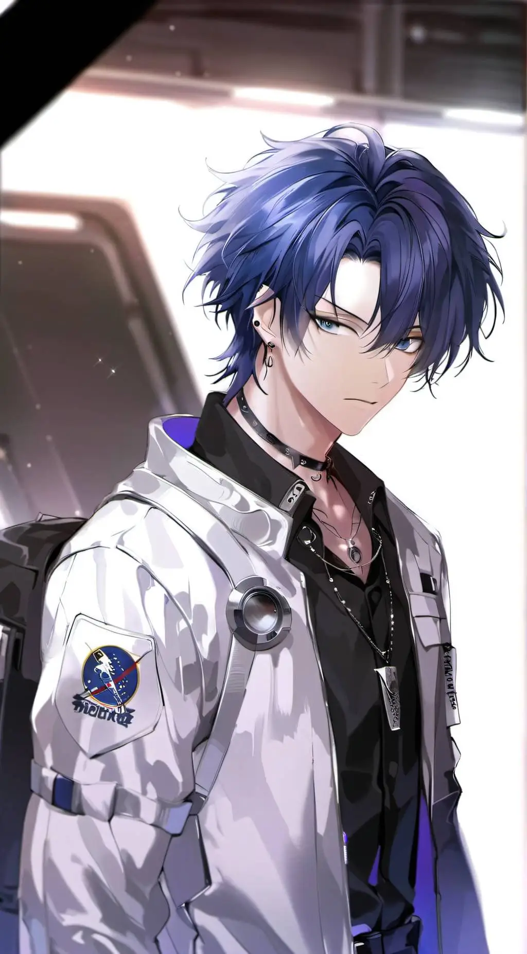 ai character: Blue (Among Us) background