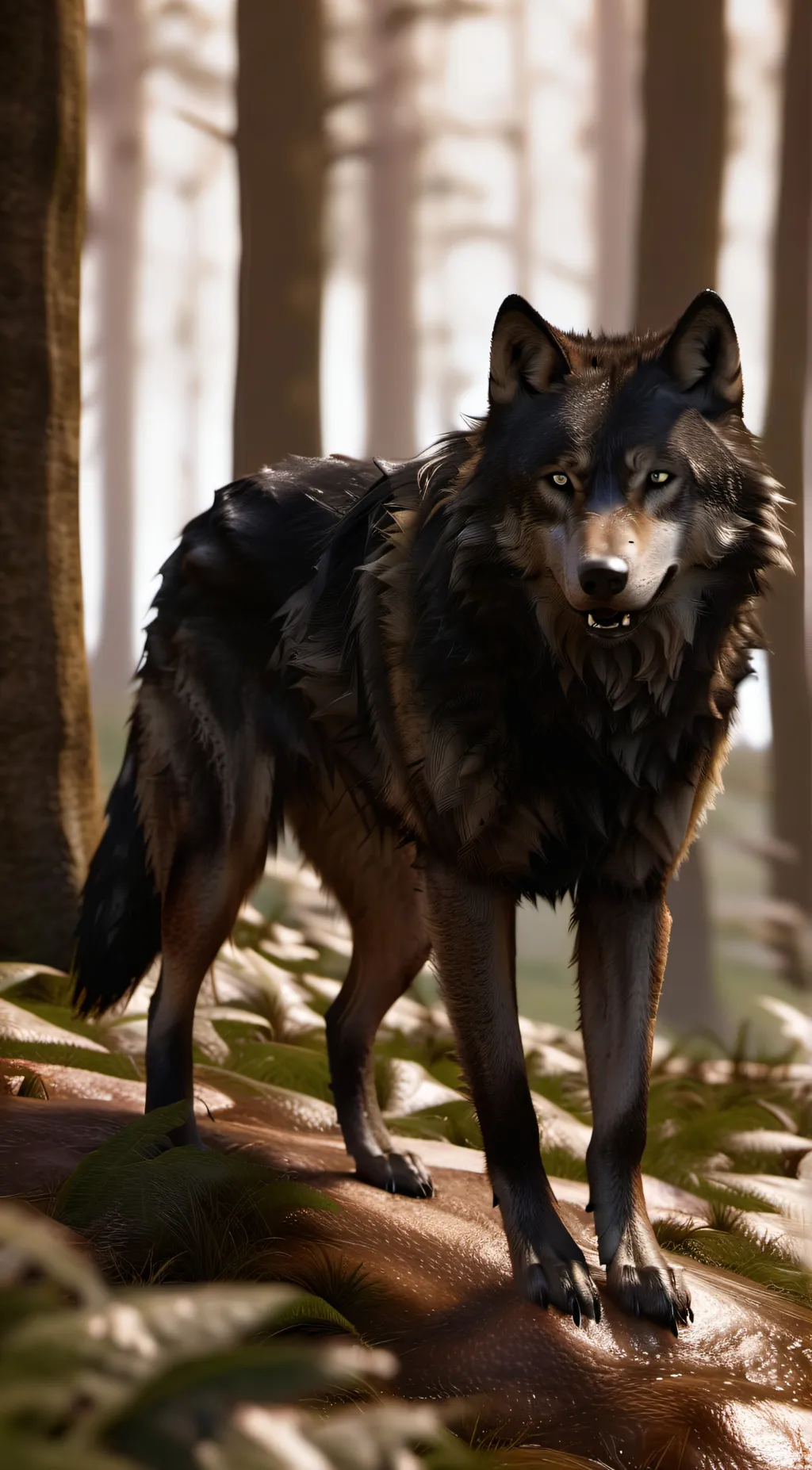 ai character: Fiery background