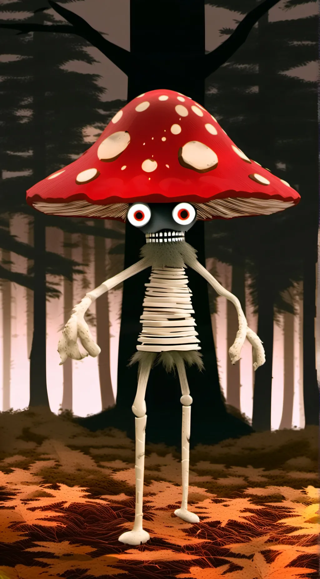 ai character: mushroom monster background