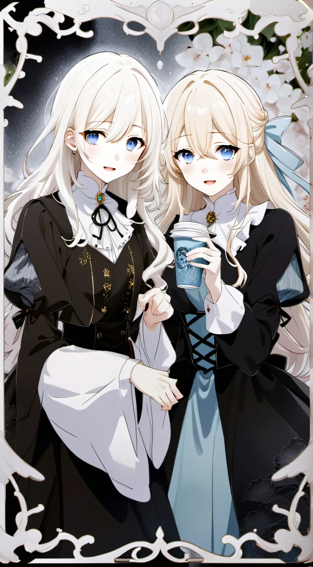 ai character: Serena and Lily  background