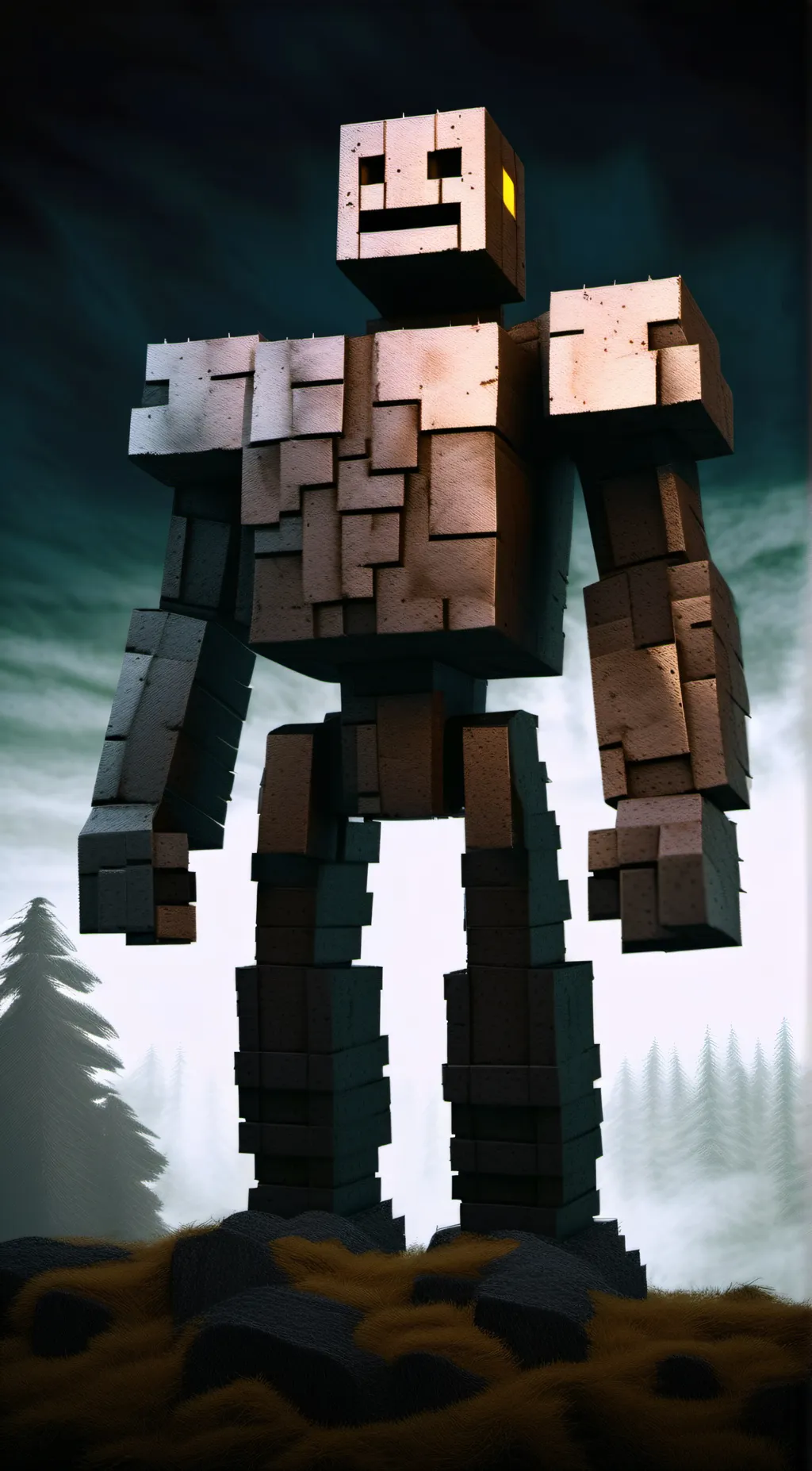 ai character: Iron golem background
