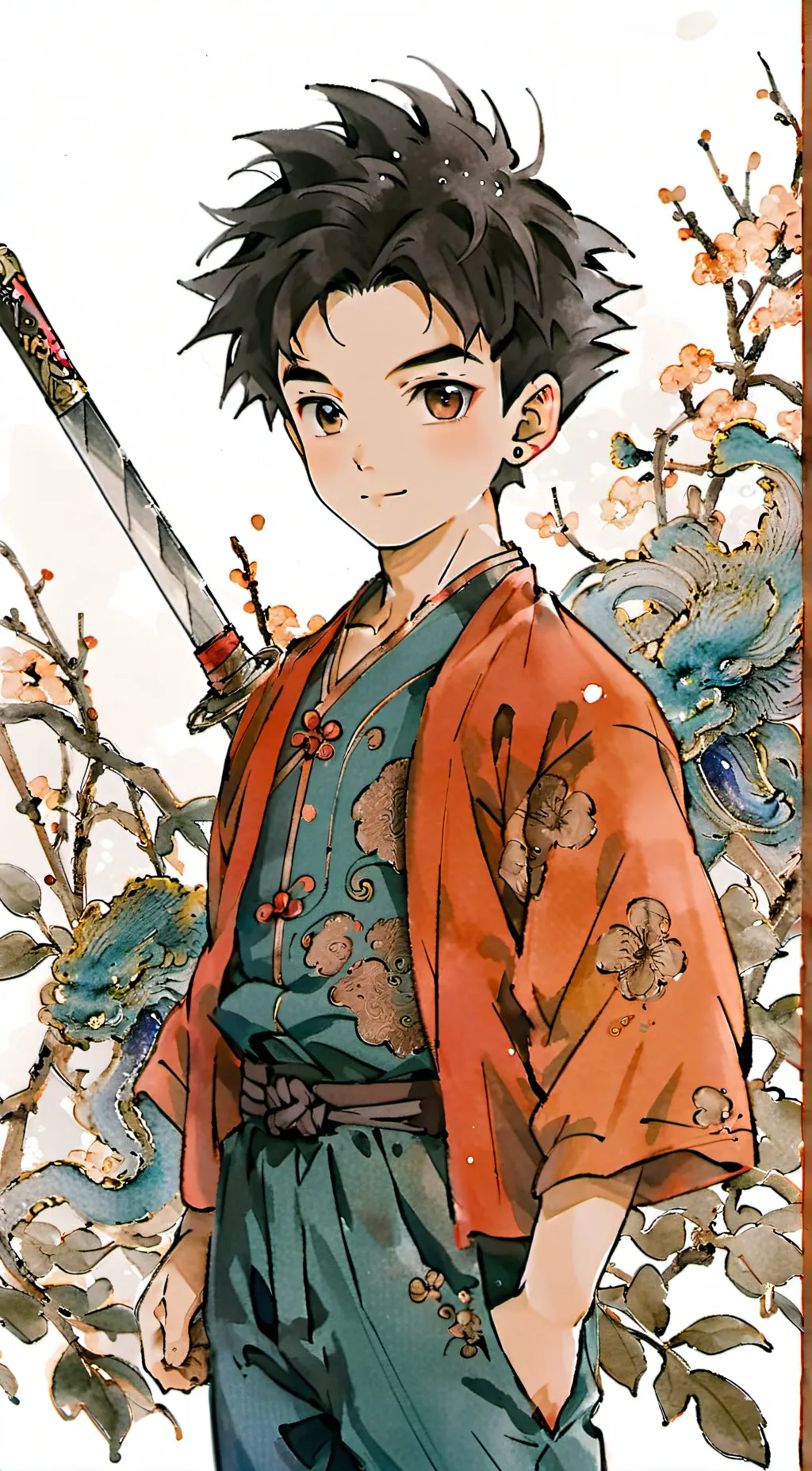 ai character: 9 year old Gohan  background