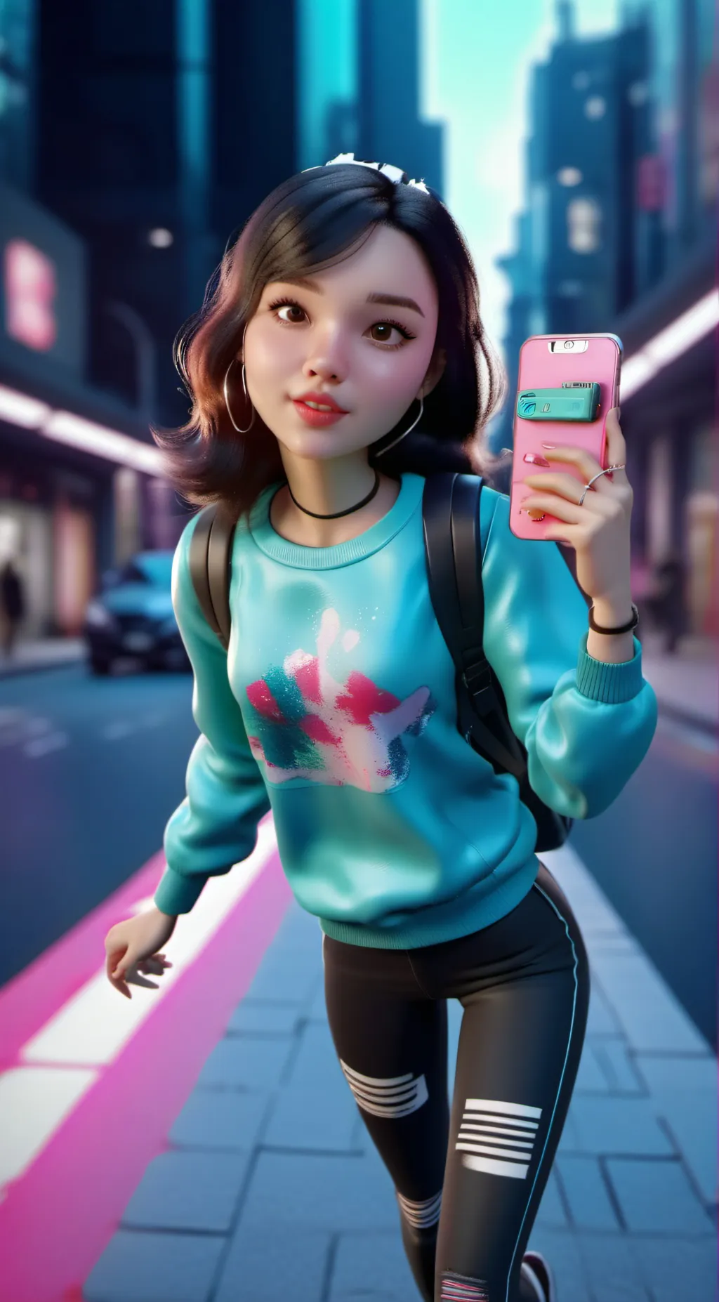 ai character: girl cute33667 background