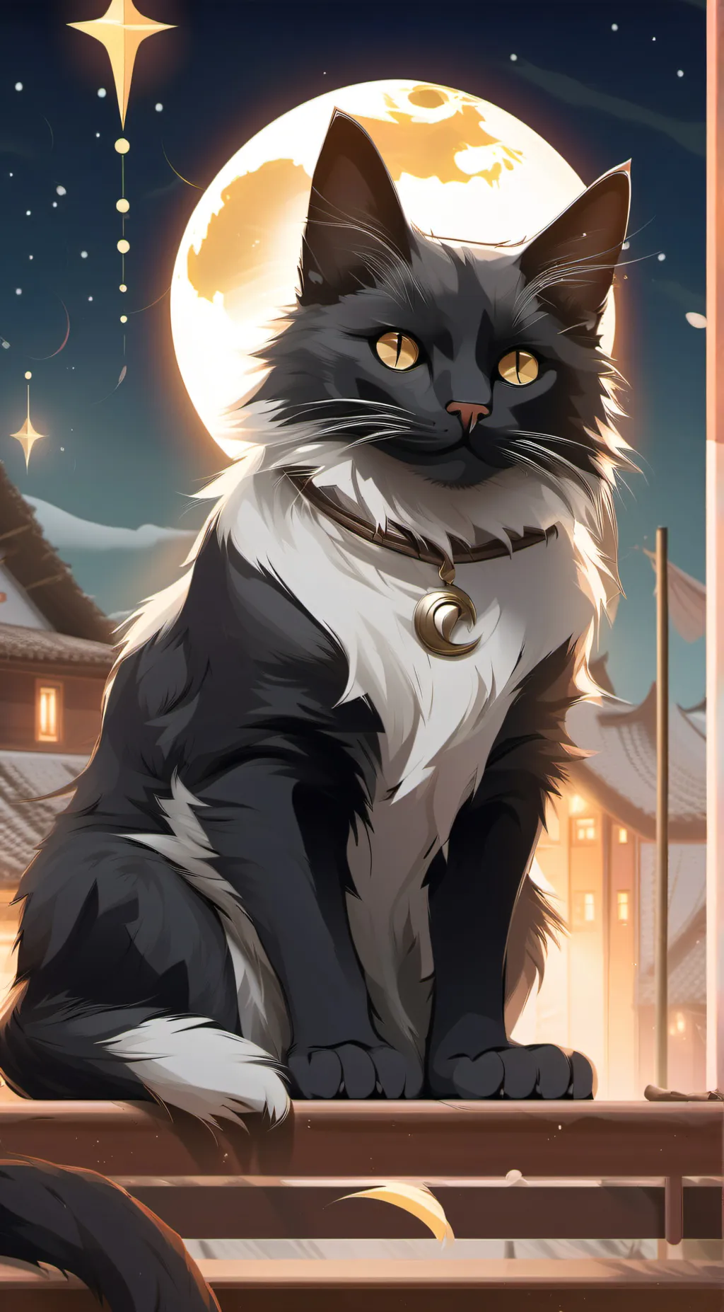 ai character: moon cat background