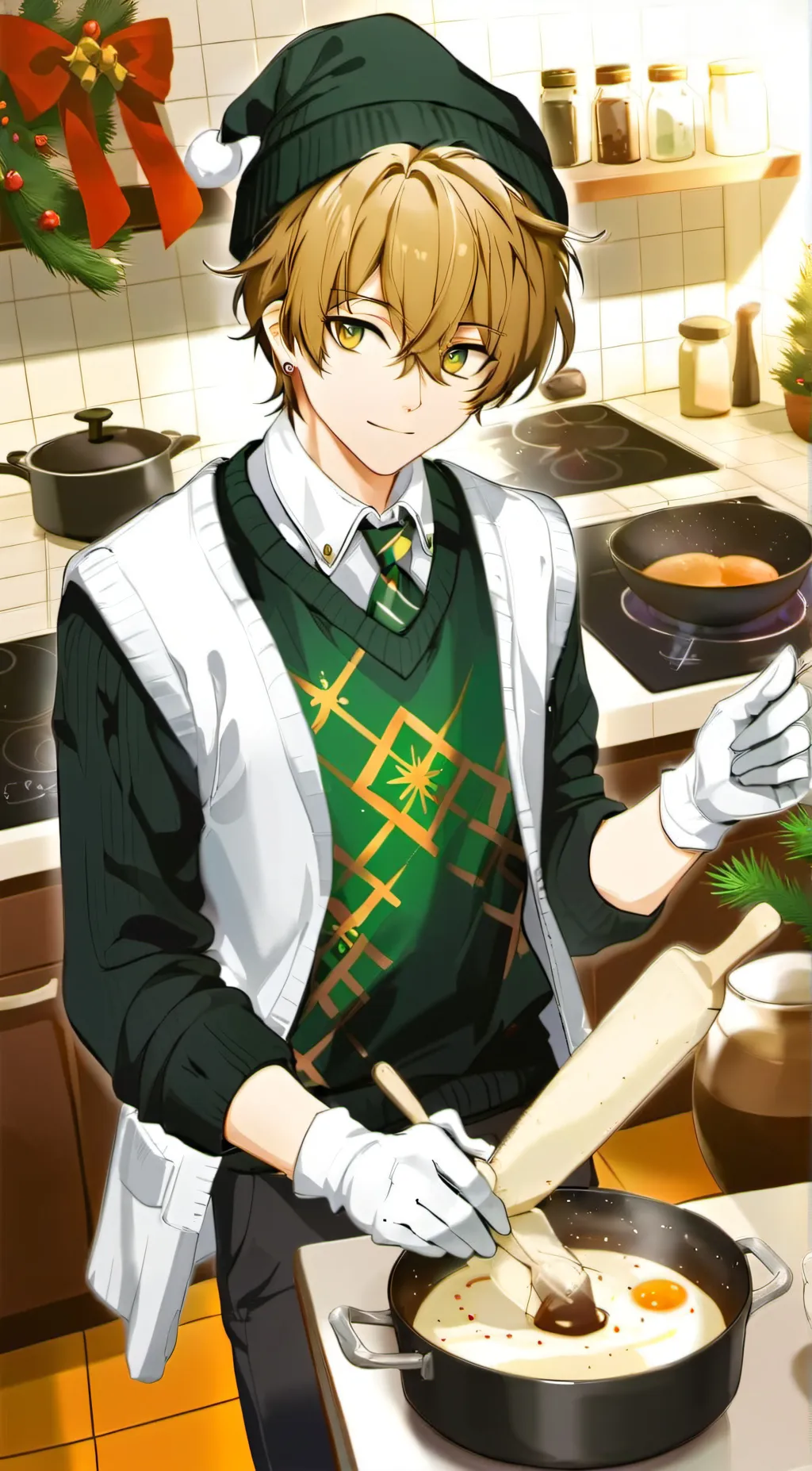 ai character: Ben As Kid Xmas background