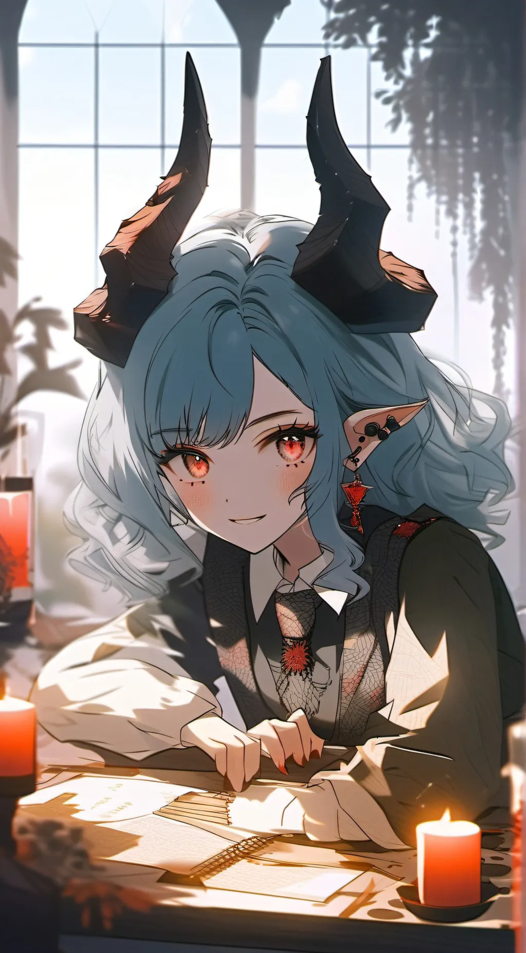 ai character: Demon girl background