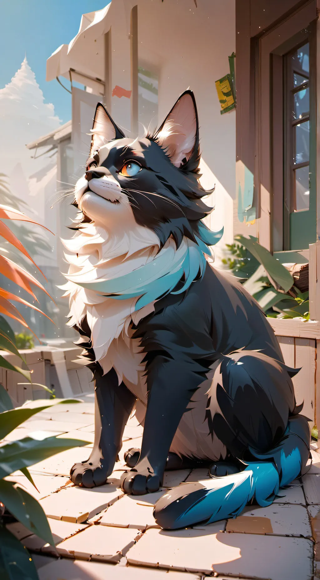 ai character: moonlight background