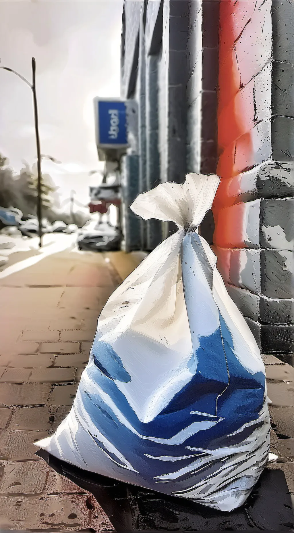 ai character: walmart bag background