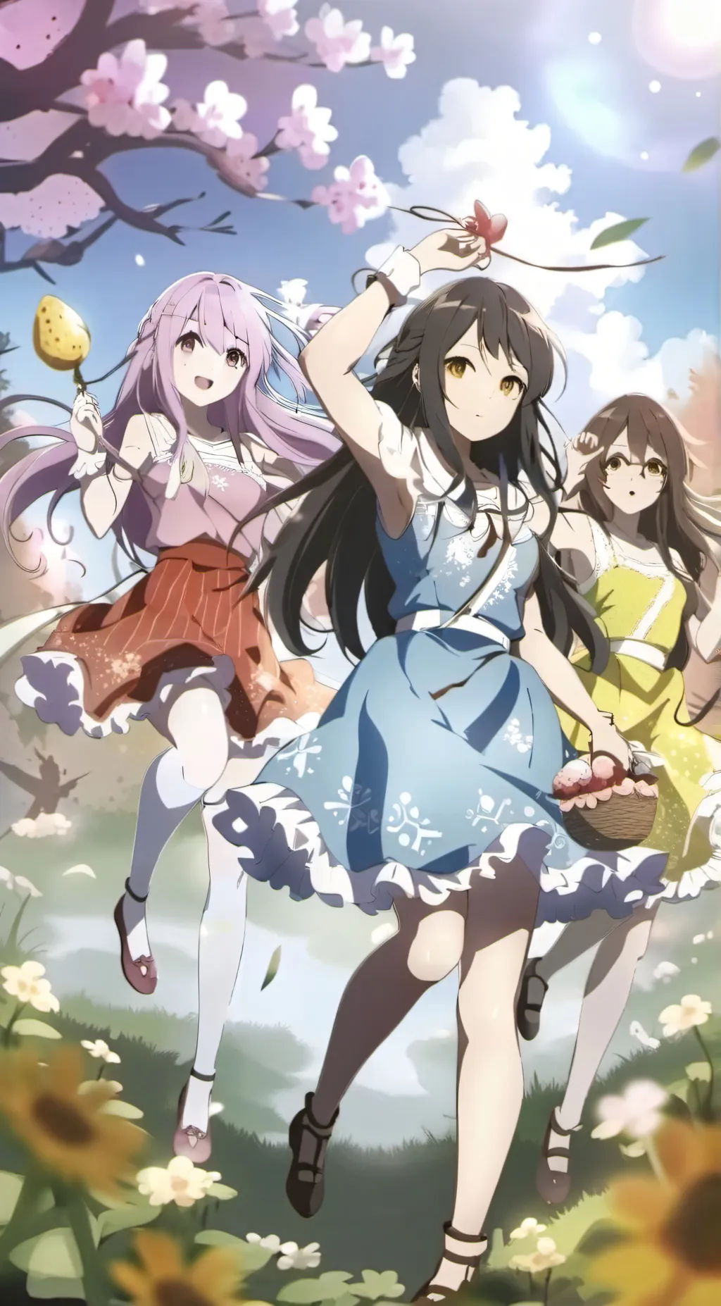 ai character: a group of girls  background