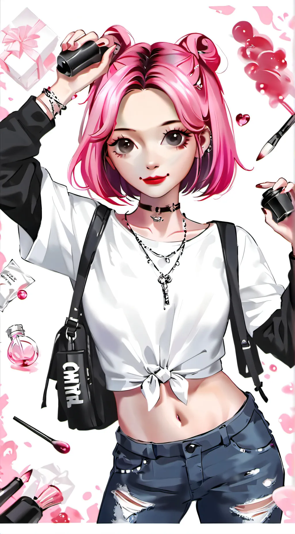 ai character: lisa 🩷🖤  background