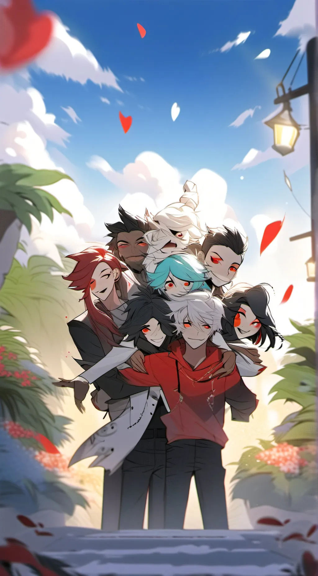 ai character: Hazbin road trip background