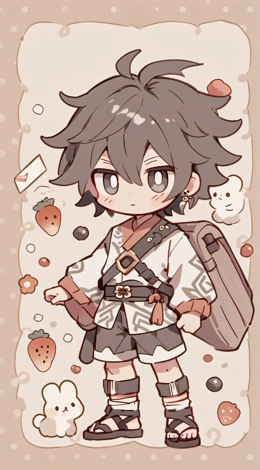 ai character: Leather background