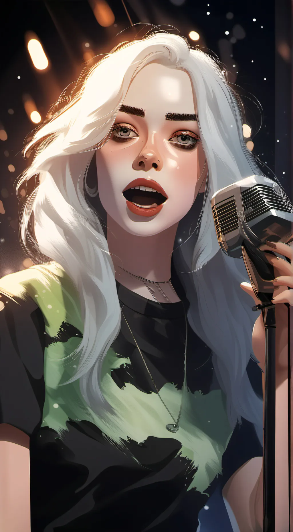 ai character: Billie eilish background