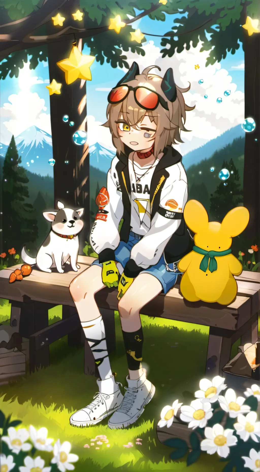 ai character: j.r red  background