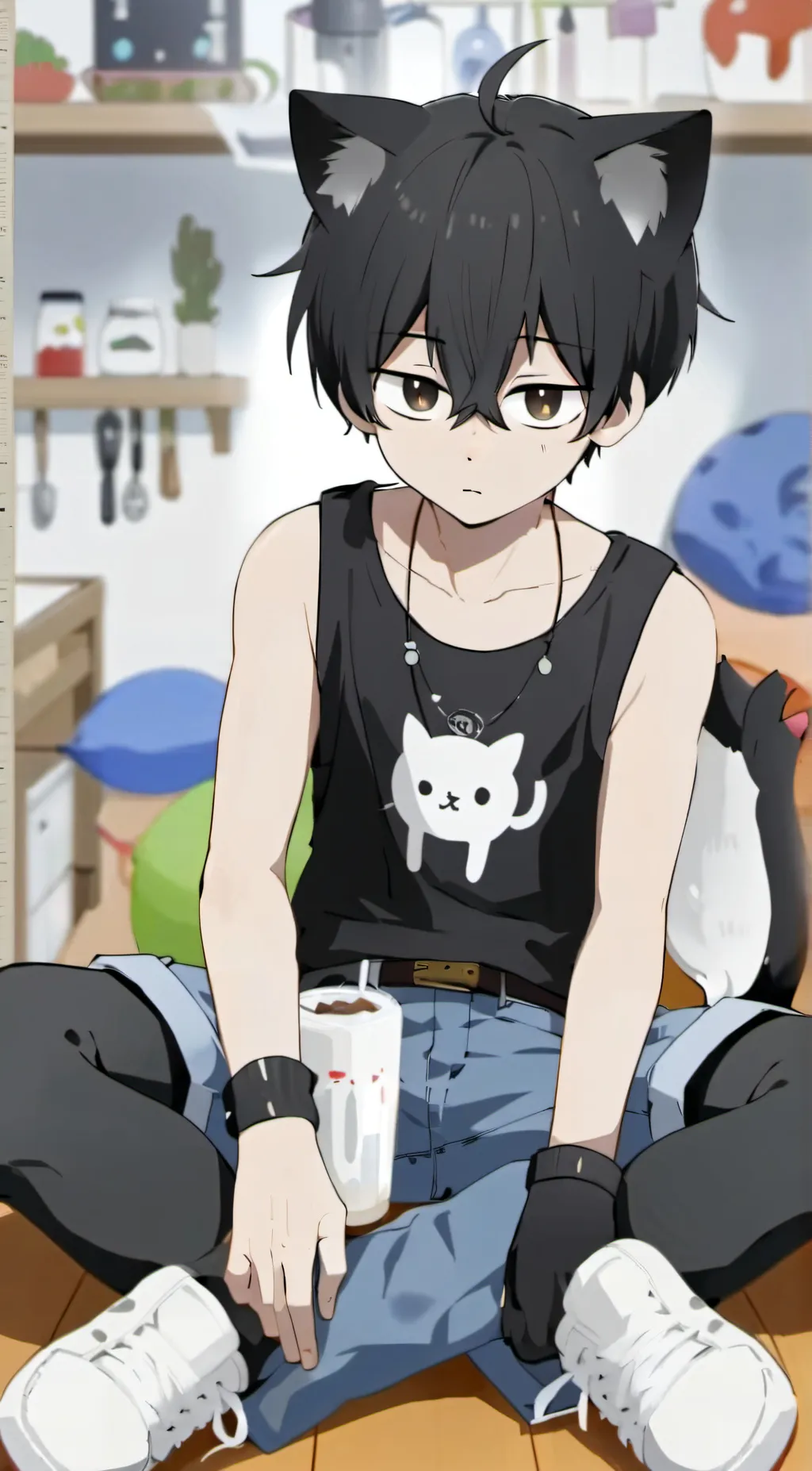 ai character: Catboy sunny background