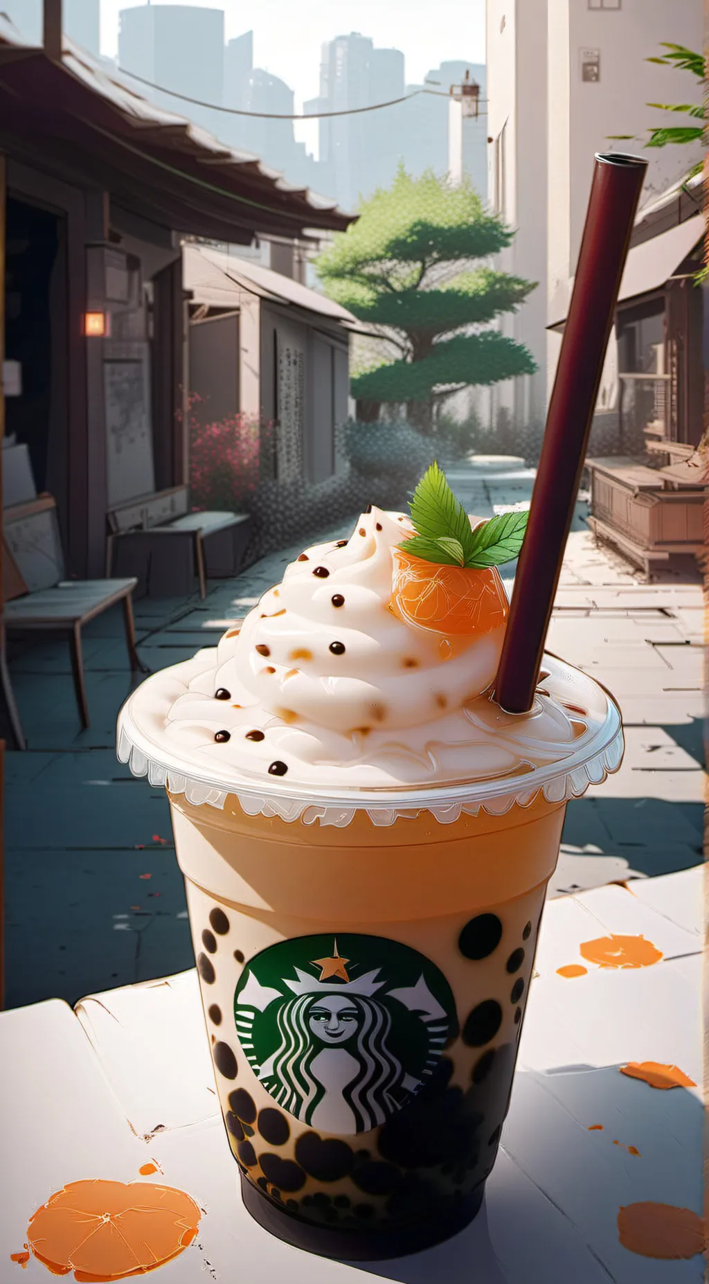 ai character: 🧋Bubble Tea🧋 background