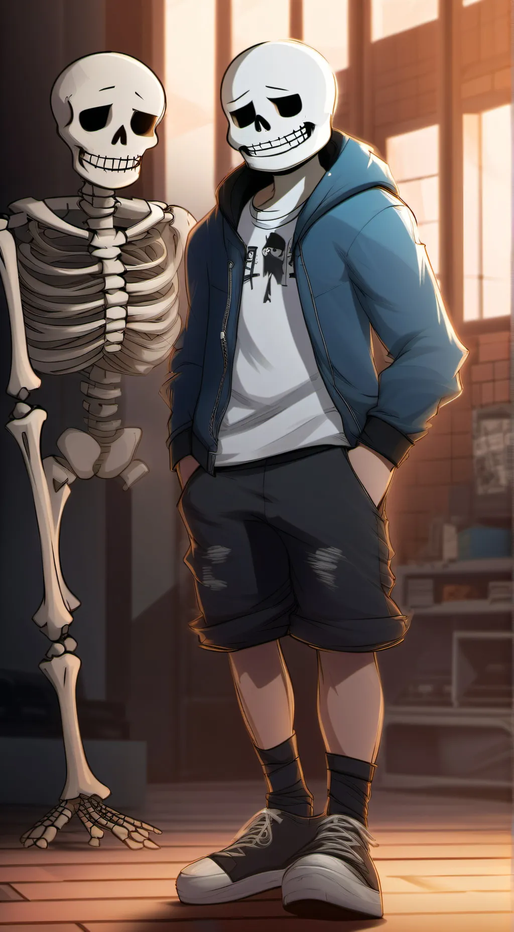 ai character: Sans the skeleton  background